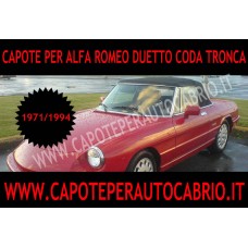 Capote cappotta per Alfa Romeo Duetto coda tronca (1971/1994) spider cabrio epoca  veloce, aerodinamica,1750,2000